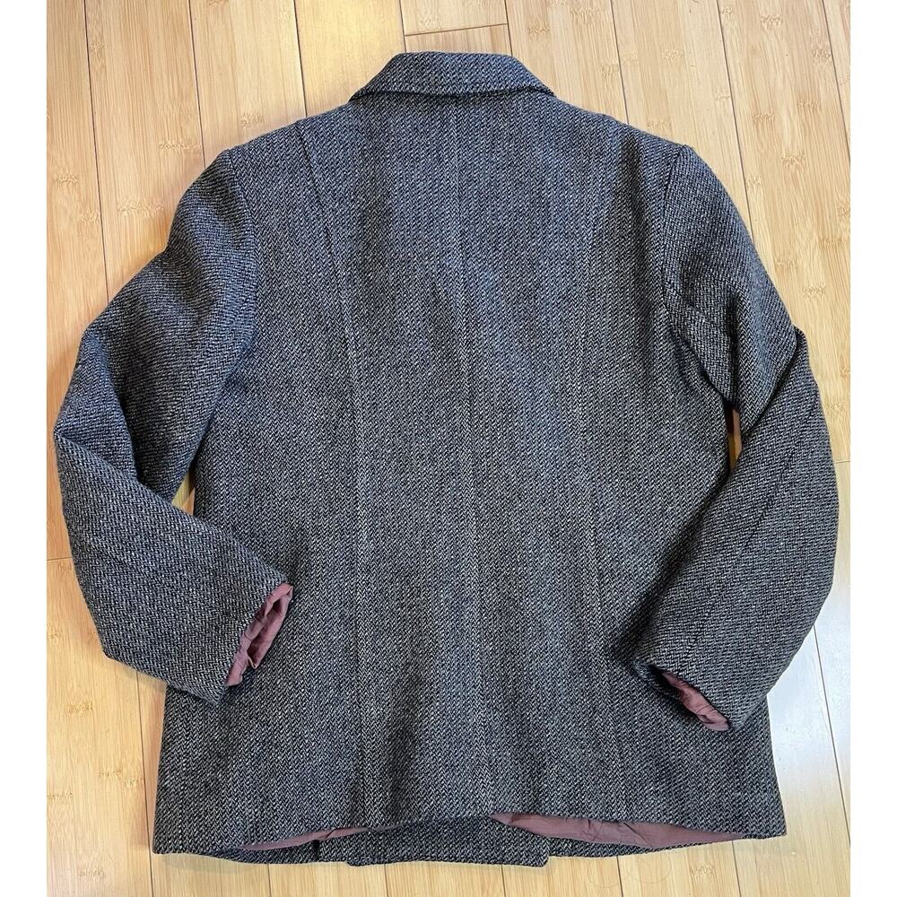 Vintage 1990’s Tweeds Women’s Gray/Brown/Black Wool Double Breasted Jacket, Sz 8 - Picture 8 of 8